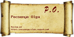 Pecsenye Olga névjegykártya