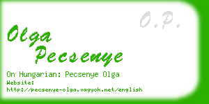 olga pecsenye business card